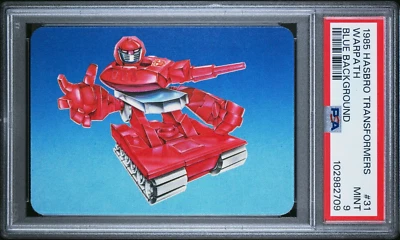 1985 HASBRO TRANSFORMERS #31 WARPATH BLUE BACKGROUND Autobot PSA 9 (Pop 8) - Image 1 of 3