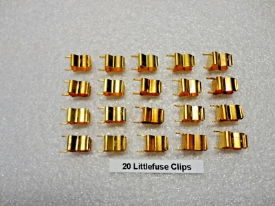 Fuse clips, Copper Plated For 1-1/4" Standard Glass Fuses, 20 pieces, Littlefuse - Image 1 of 4