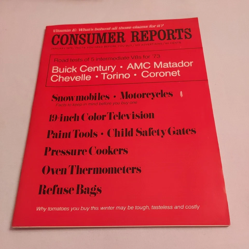 1973 January, Consumer Reports Magazine, Snowmobiles & Motorcycles (CP393) Foto 1 de 3