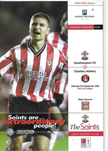 SOUTHAMPTON V CHARLTON ATHLETIC 21 SEPTEMBER 2002 QUALITY 60 PAGE PROG VGC - Picture 1 of 1