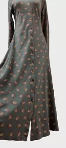 Eddie Bauer Vintage Dress Prairie Country Roses Midi Dress S Boho Earth Colors - Picture 1 of 24