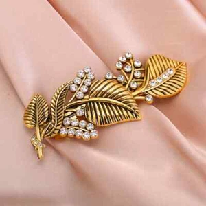 Strass Blätter Kopfbedeckung Blume Haarspangen Haarnadel Haarspangen Kopfschmuck Legierung - Bild 1 von 8