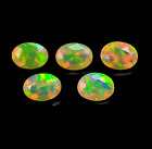 100% Natural Ethiopain Opal Faceted Cut Oval 5 Pcs Lot Gemstone 2 Ct 6X5x4 Mm