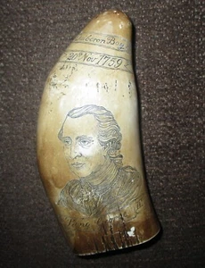 De colección SCRIMSHAW RESINA REPRO DIENTE DE BALLENA REY GEORGE III - Imagen 1 de 4