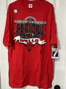 NWT Chicago Bulls 1997 Eastern Conference Champs Red Logo 7 Sz LT T-shirt 1B72
