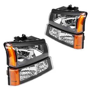 Headlights+Bumper Signal Lamps For 2003-2006 Chevy Silverado Avalanche 1500 2500 - Picture 1 of 12