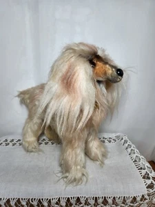 Vtg Made in Japan AFGHAN HOUND Dog Plush by Jerry Elsner of New York 9" H x 9" L - Picture 1 of 12