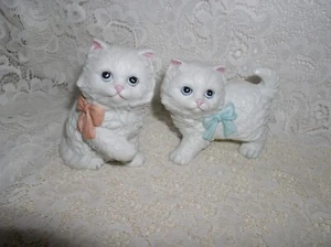 Home Interiors Interior Homco White Kittens Cat Porcelain Figurine 1428 w/ Box - Picture 1 of 4