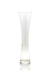 Clear Tall Glass Stem Glass 80s 90s Vintage Thick Crystal Rose Long Modern Retro - Picture 1 of 3