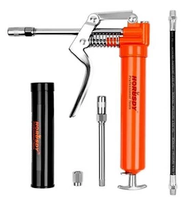 INGRASSATORE MANUALE SIRINGA GRASSO PISTOLA GRASSO CON 4 ACCESSORI 97353 - Foto 1 di 9