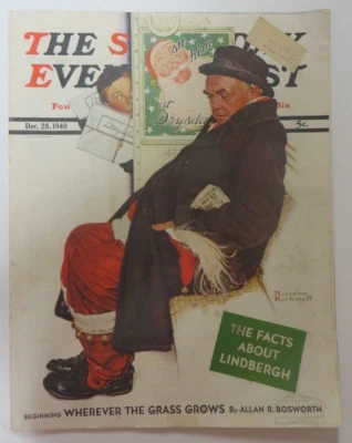 Vtg December 28, 1940 THE SATURDAY EVENING POST Norman Rockwell Magazine SANTA - Image 1 of 4