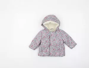 JoJo Maman Bébé Unisex Baby Floral Puffer Jacket 3-6 Months - Picture 1 of 12