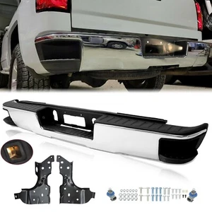 For 2014-2018 Silverado/ Sierra 1500 Chrome Rear Step Bumper w/o Sensor Holes - Picture 1 of 14