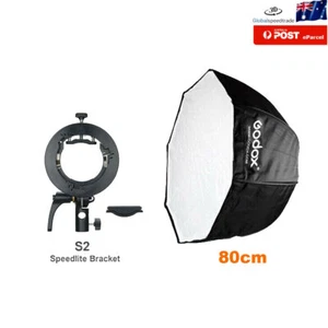 Godox 80cm Octagon Umbrella Softbox + S2 Bowens Bracket Holder For Speedlite - Picture 1 of 9