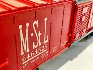 LIONEL POSTWAR 6464-525 MINN & ST LOUIS RED BOXCAR FROM SEABOARD SET 1585W 1957