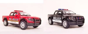 '13 Ford F-150 Raptor Supercrew POLICE & FIRE RESCUE Diecast Model 1/46 PullBack - Picture 1 of 11