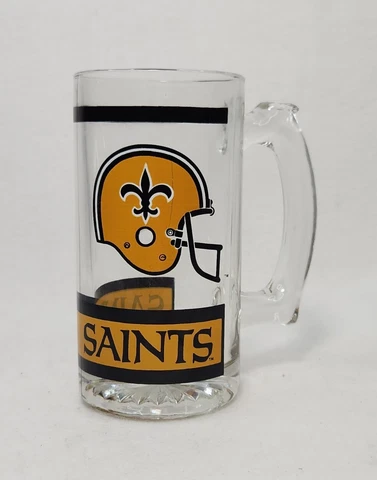 Vintage NFL Football New Orleans Saints Drinking Glass Beer Mug Cover