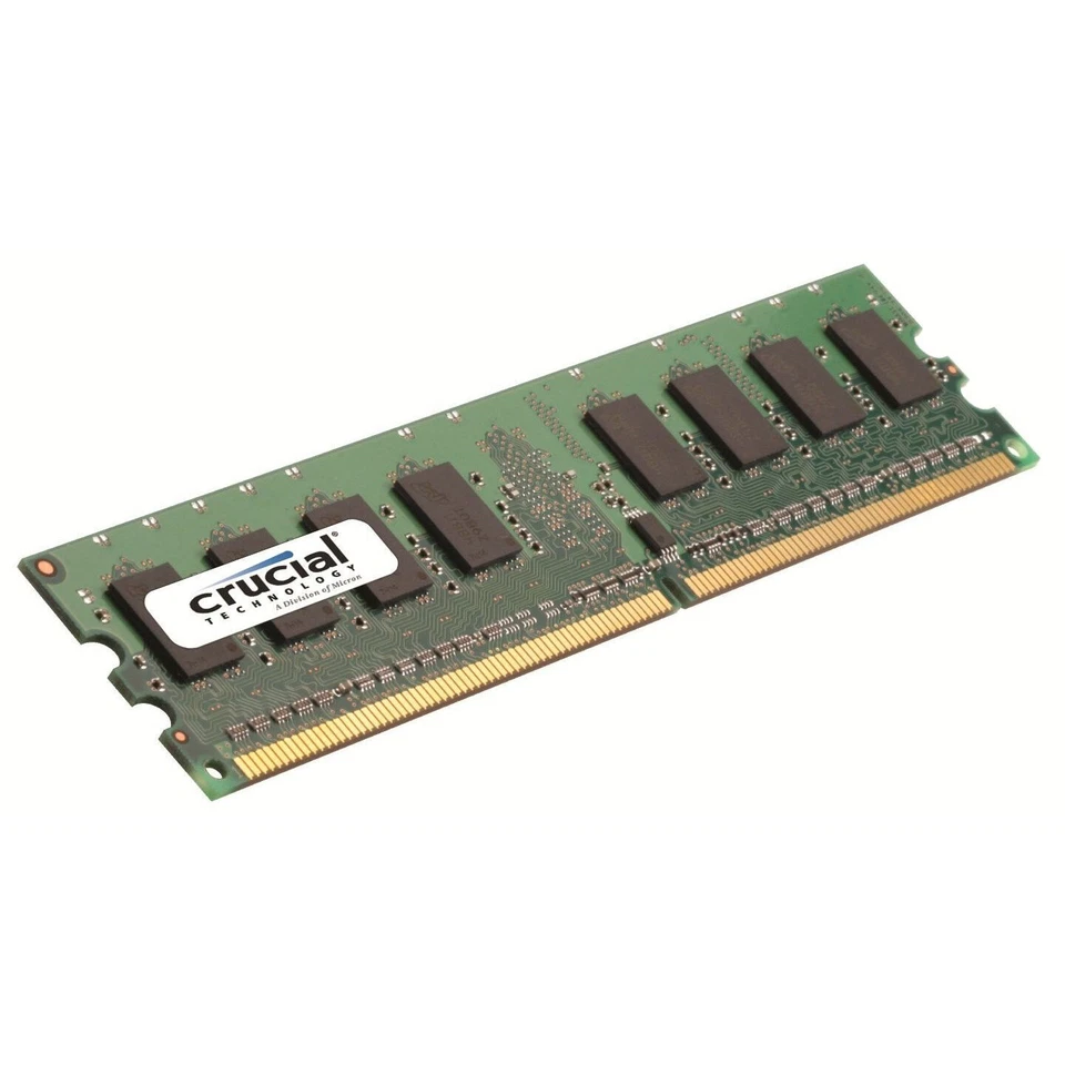 Crucial 2GB DDR2 667MHz PC2-5300 240pin CL5 Unbuffered ECC Desktop Server Memory - Image 1 of 1