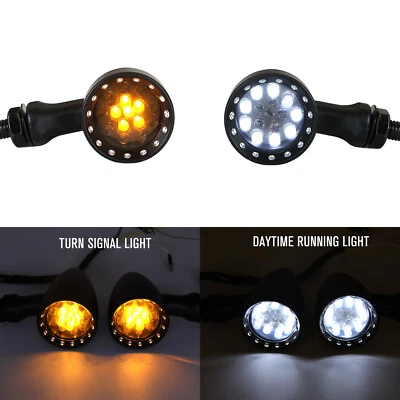 Motorcycle LED Blinker Turn Signal Amber Light For Harley Sportster XL 1200 883 - Image 1 of 4