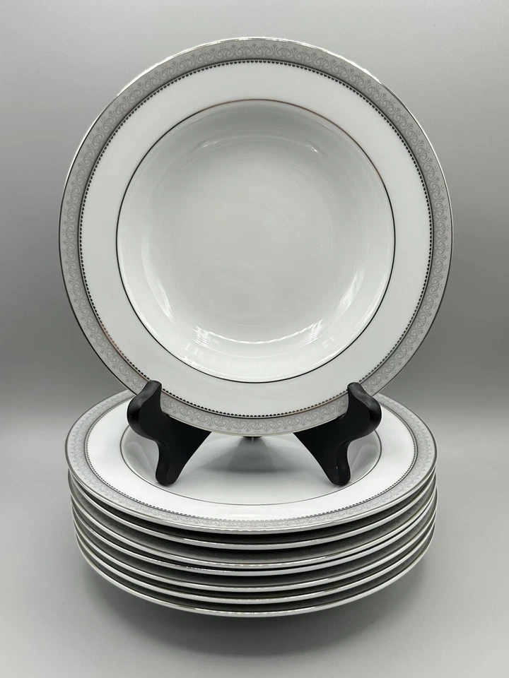 Mikasa FIINE China Platinum Crown L3428 Rim Soup Bowl