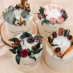 Dried Flower HANDMADE Candle Gift Set with Glass Jar (45-HR) | READY TO GIFT Bag