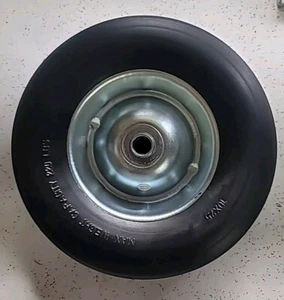 10" IN SOLID HARD RUBBER WHEEL AND RIM HUB,  5/8" Axle, Bearing, 220 Pound. - Picture 1 of 3