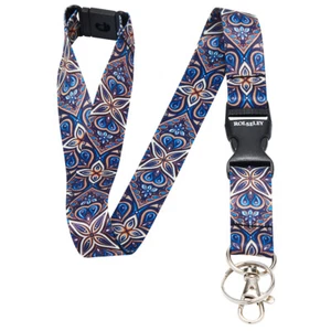 Multicolour Ethnic Floral Lanyard Neck Strap With Card/Badge Holder or Key Ring - Picture 1 of 7
