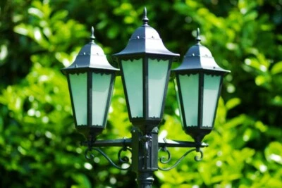 Gartenlaterne Kandelaber Außenlampe Stehlampe Stehleuchte Wegelampe Laterne Glas - Bild 1 von 4