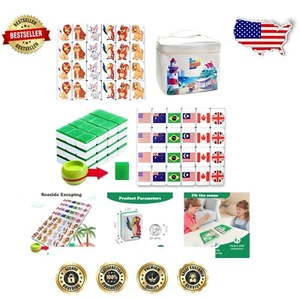 Fun Mahjong Tile Game Set - 49 Durable 38mm Tiles with Pet & Flag Patterns - Picture 1 of 9
