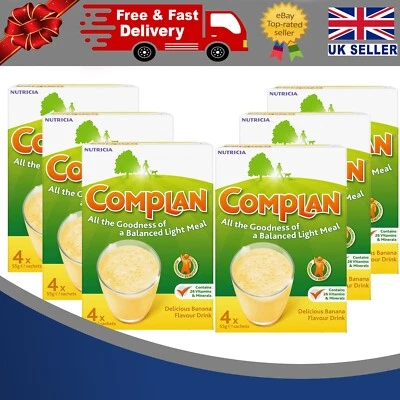 Complan Banana Flavour Nutrition Drink Powder 4 x 57g Sachets Pack-6