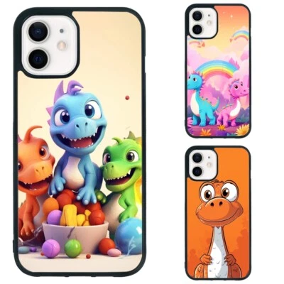 Funda de dibujos animados mamá dinosaurio para Samsung Galaxy Apple iPhone amigable Foto 1 de 4