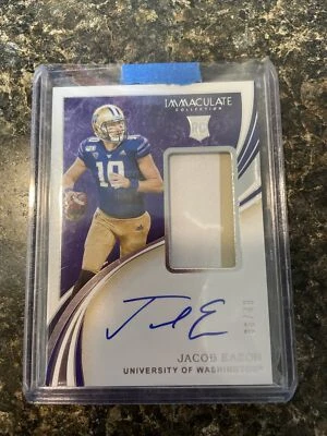 2020 Panini Immaculate Jacob Eason Patch Auto /49 - Image 1 of 2