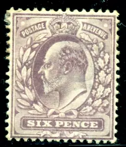 UK 1902 Re Edoardo VII, definitivi, 6 P, Gran Bretagna, Michel 111, MLH - Foto 1 di 2