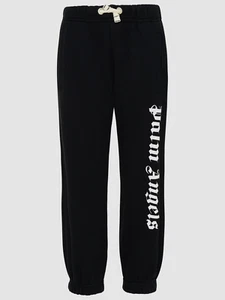 $285 Palm Angels Kid's Boys Black Logo Cotton Joggers Sweatpants Size 4 - Picture 1 of 4