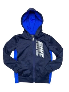 Nike Dri-Fit Full Zip Dark Blue/Light Blue Hoodie Sweatshirt Size 4T - Picture 1 of 3