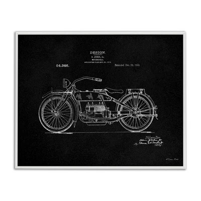 Diseño de arte de giclee enmarcado con plano de motocicleta negro por Susan Ball Foto 1 de 4
