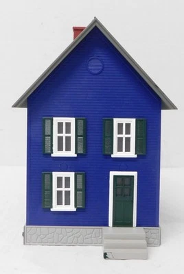 Used MTH 30-90248 Railking Row House Blue w/ Green Shutters (No Box) - Image 1 of 4