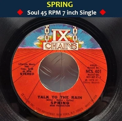 Spring Talk To The Rain 7 pulgadas Single Soul en muy buen estado + vinilo... - Imagen 1 de 4