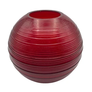 Ciotola rosa vintage anni '30 Imperial Glass Co. 5,5" filata/canna (#701) rosso rubino ottime condizioni - Foto 1 di 7
