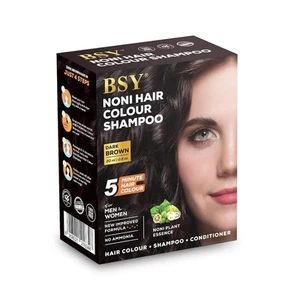 BSY Noni Dark Brown Hair Color Shampoo (20ml x 6 Sachets) | Ammonia Free Hair Co - Picture 1 of 5