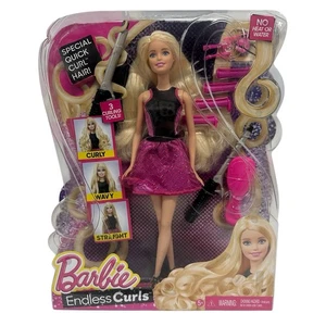 Barbie ENDLESS CURLS Set 2014 BMC01 Magical Hair No Water Or Heat To Curl ~ NEU - Bild 1 von 6