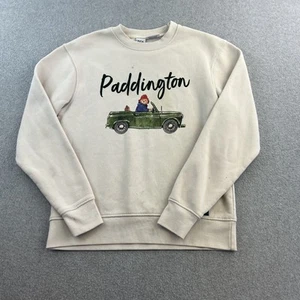 Zara Paddington Sweatshirt Mens Small Beige Crewneck Bear Graphic Movie Pullover - Picture 1 of 16