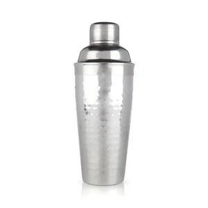 Viski Admiral Hammered Metal Cocktail Shaker, 24 oz Stainless Steel Cobbler S... - Picture 1 of 9