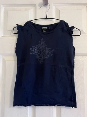 DKNY Top Girls Kids 14 Years Excellent Condition Navy - Image 1 of 4