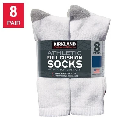 Calcetines deportivos Kirkland Signature para hombre con soporte para arco 8 pares, 8-12 Foto 1 de 2