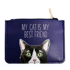 Coin Purse Printed My Cat is My Best Friend Black & White Cat Cats Protection - Picture 1 of 7