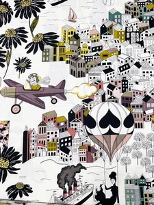 1 Yard Alexander Henry A Ghastlie Getaway Cotton Fabric in Natural OOP - Picture 1 of 4