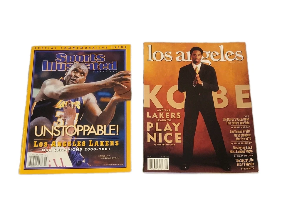 Sports Illustrated Back to Back Los Angeles Lakers Campeón Shaq + Revista Kobe Foto 1 de 4