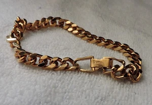 Vintage Avon Kubanisches Gliederarmband 8,5" Goldfarben - Bild 1 von 9