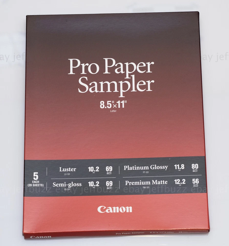 Canon Pro Paper Sampler Pack 8.5 " - Total 20 Sheets #8657B012
